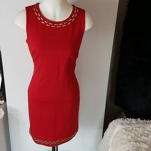 Micheal Kors Sleeveless Red Bodycon Dress Sz 2